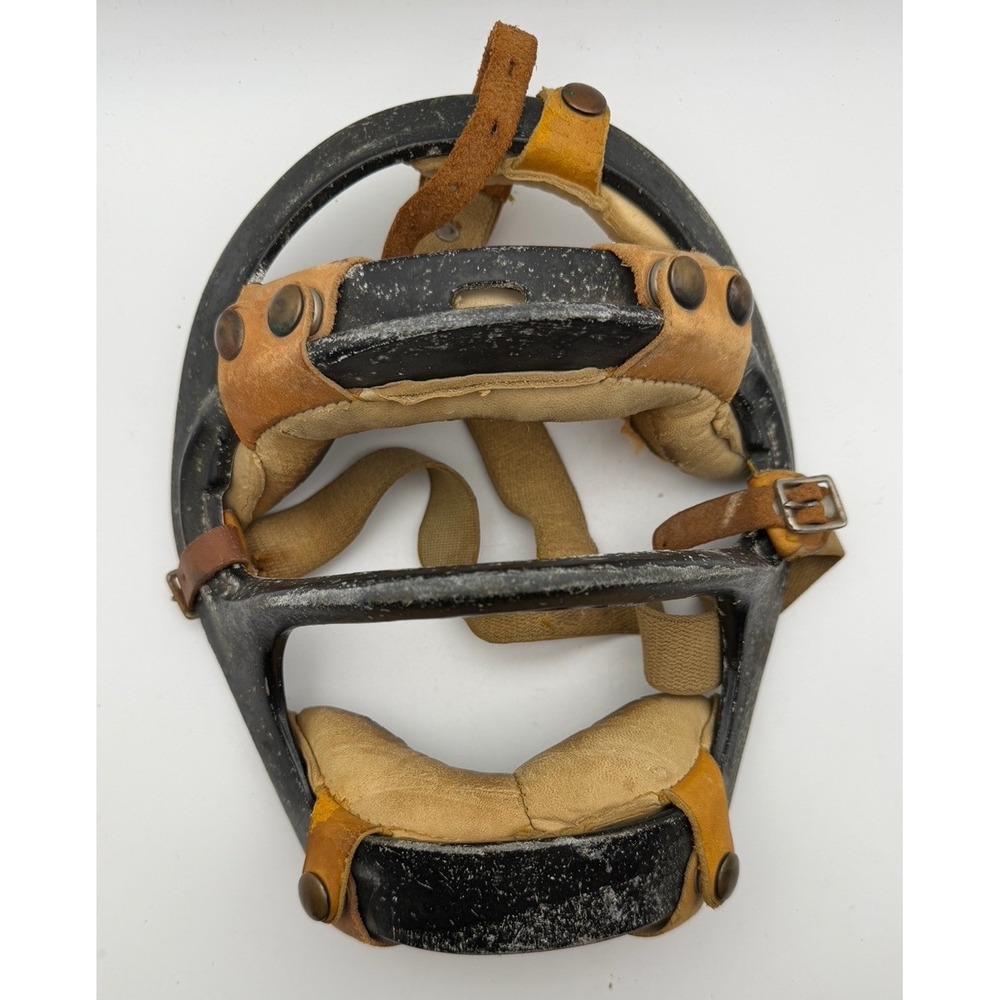 Early 1900s Rawlings Baseball Catchers Umpire Face Mask Leather Antique Vintage
